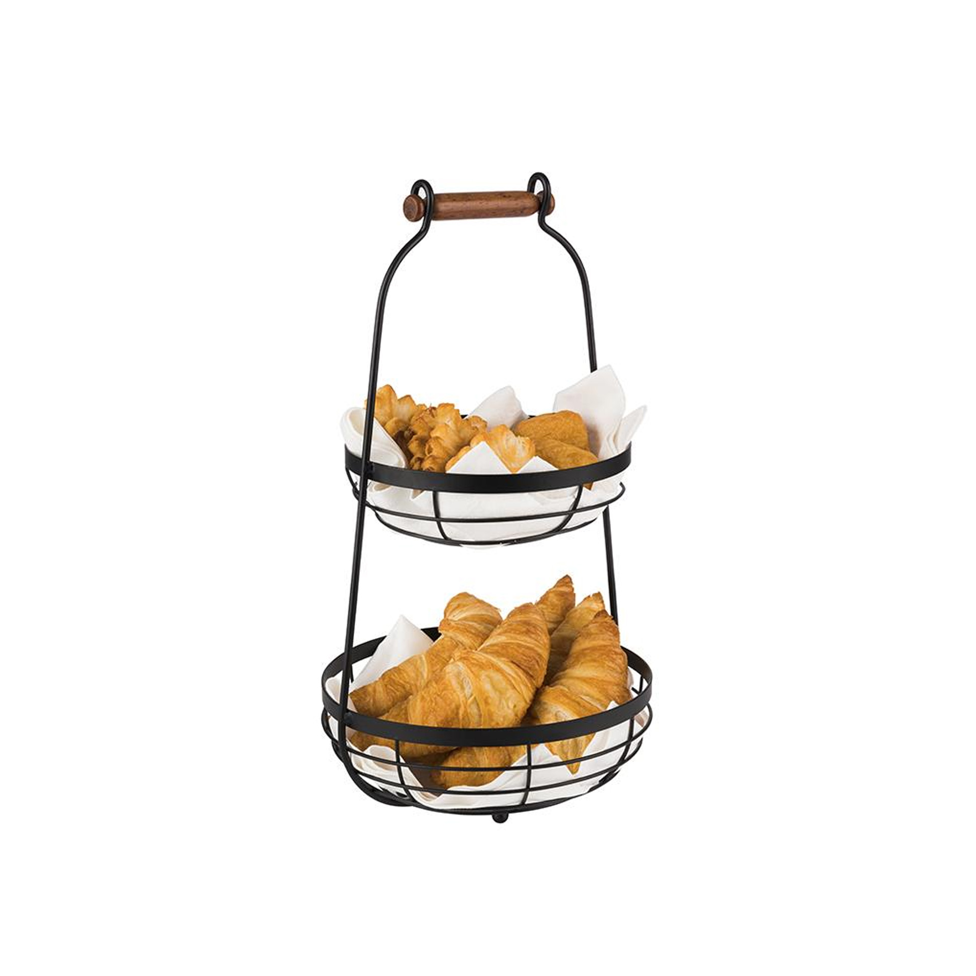 Fruteira Metal 2 Andares Preto 26X48cm