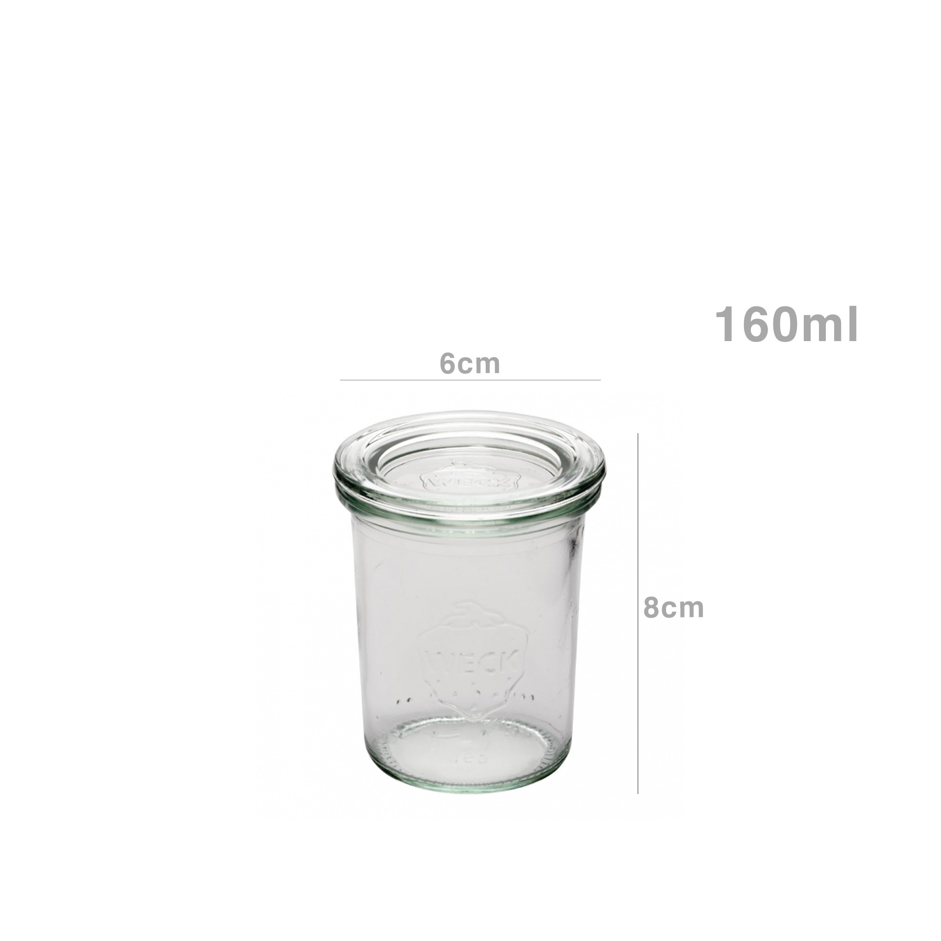 Frasco Vidro Weck com Tampa 160ml 6X8cm Pack 12