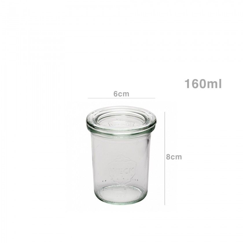 Frasco Vidro Weck com Tampa 160ml 6X8cm Pack 12 Frasco Vidro Weck com Tampa 160ml 6X8cm Pack 12
