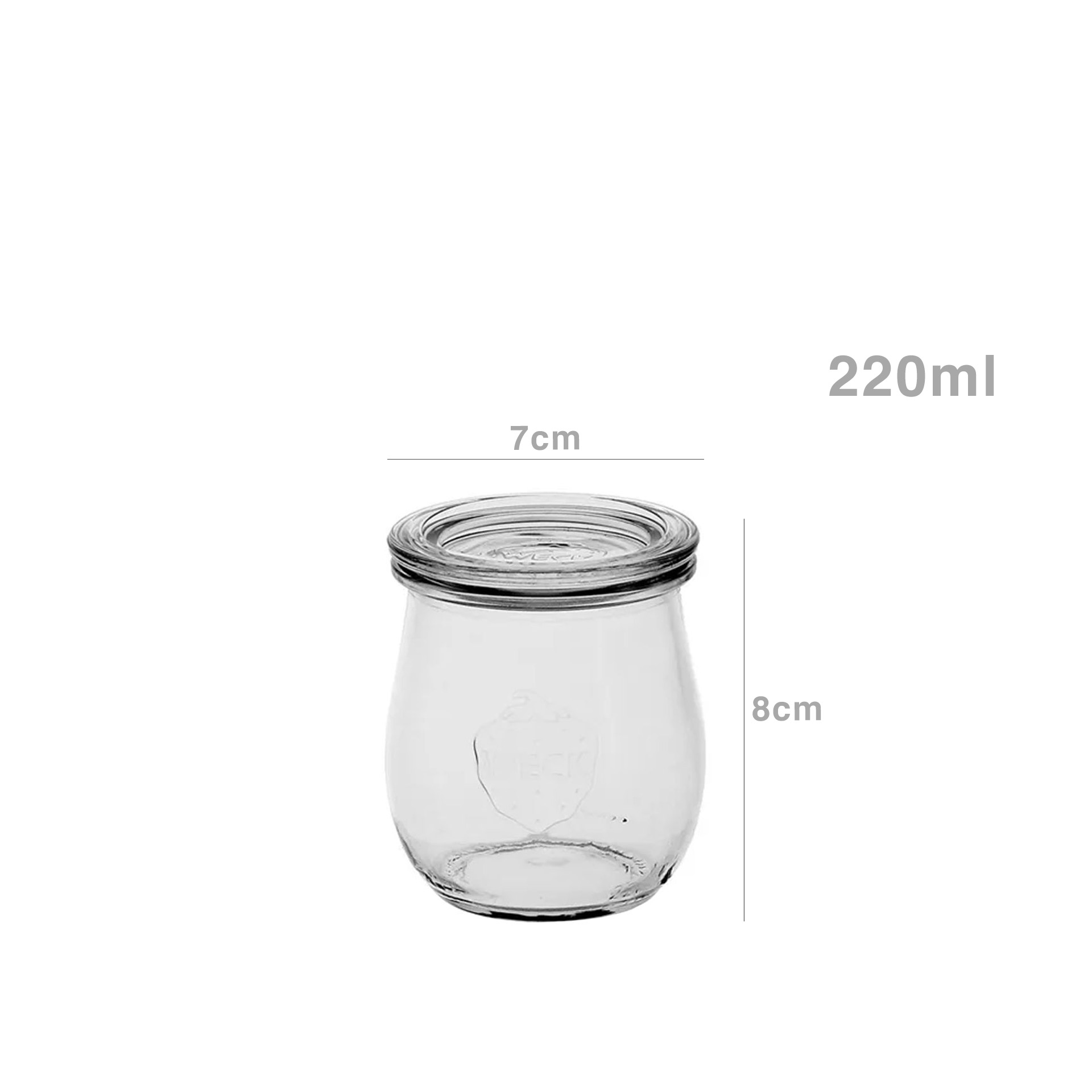 Frasco Vidro Weck com Tampa 220ml 7X8cm Pack 12