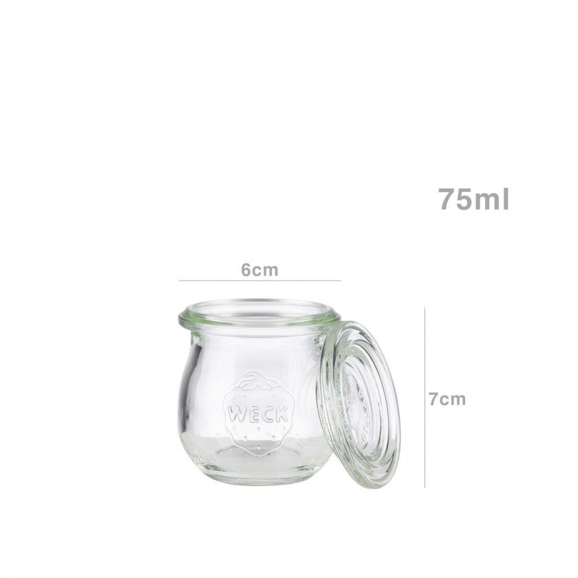 Frasco Vidro Weck com Tampa 75ml 5.5X6cm Pack 12 Frasco Vidro Weck com Tampa 75ml 5.5X6cm Pack 12