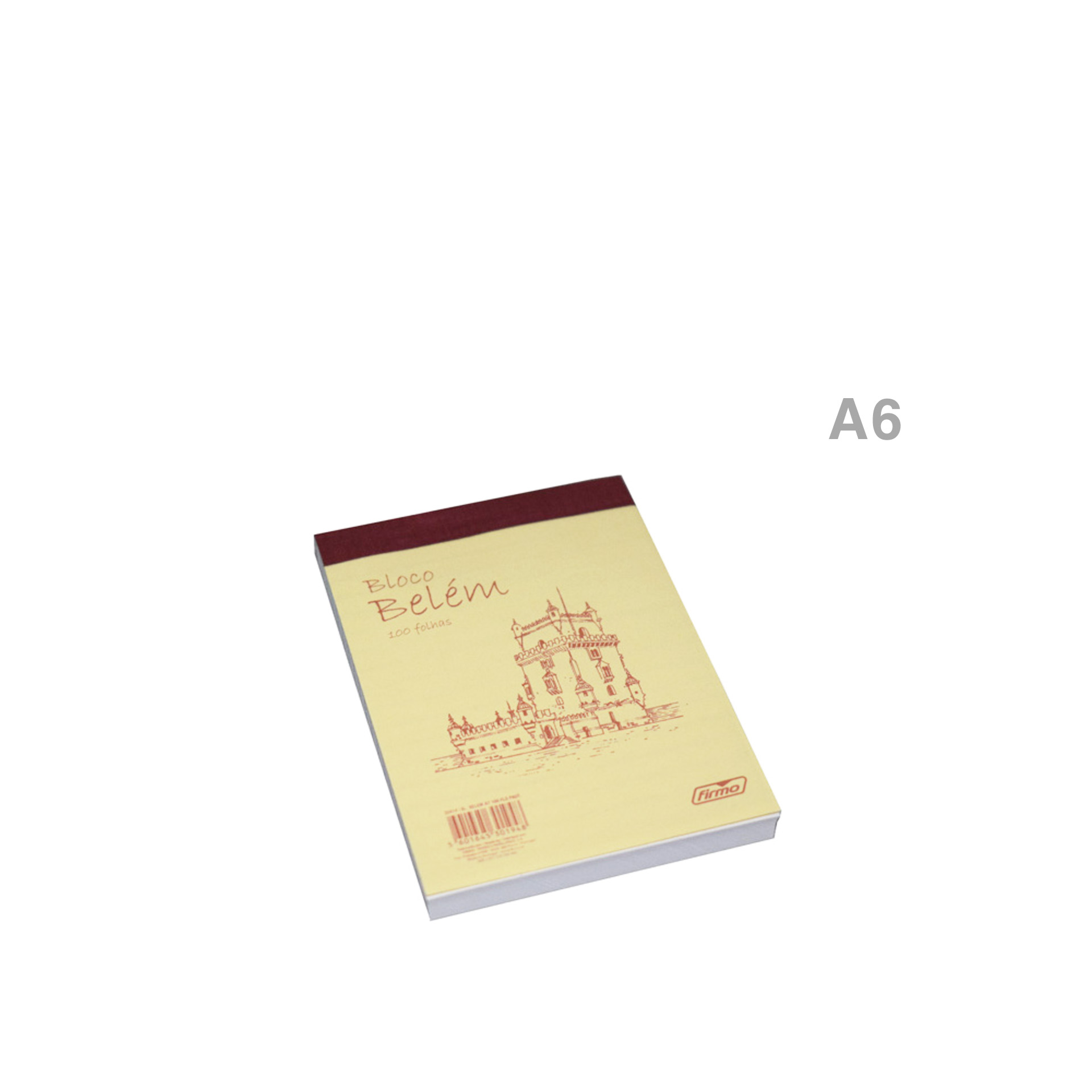 Bloco Apontamentos Belém Pautado A6 100 Folhas