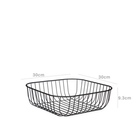 Fruteira Metal Quadrada Preta 30X30X9.3cm - Image product