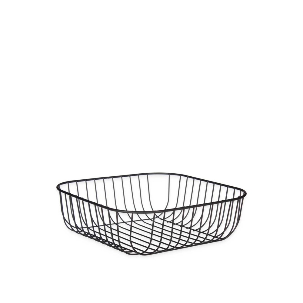 Fruteira Metal Quadrada Preta 30X30X9.3cm