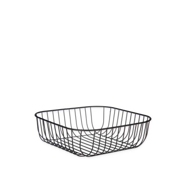 Fruteira Metal Quadrada Preta 30X30X9.3cm
