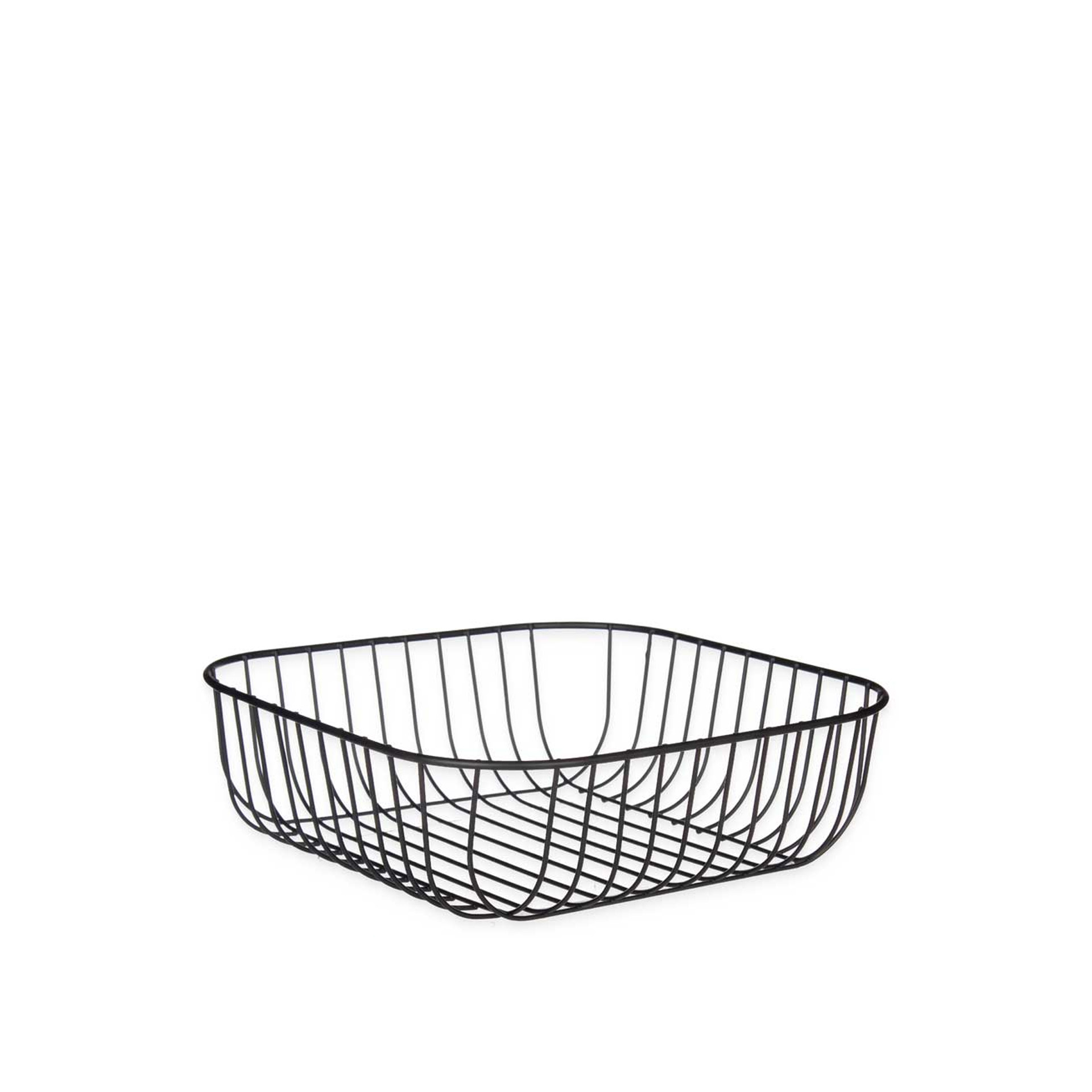 Fruteira Metal Quadrada Preta 30X30X9.3cm