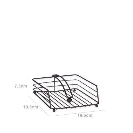 Porta Guardanapos Metal Preto 19.5X19X7.5cm - Image product