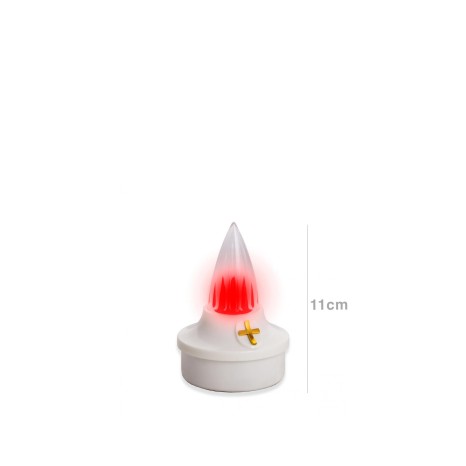 Círio Elétrico Cruz Redondo Branco 11cm - Image product
