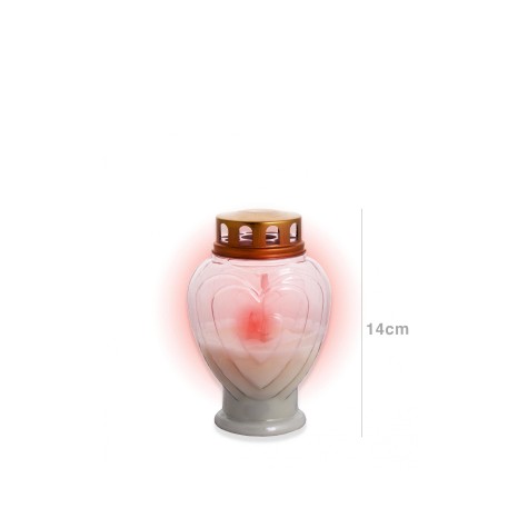 Círio Elétrico Coração Branco N.1 300 Dias 14cm - Image product