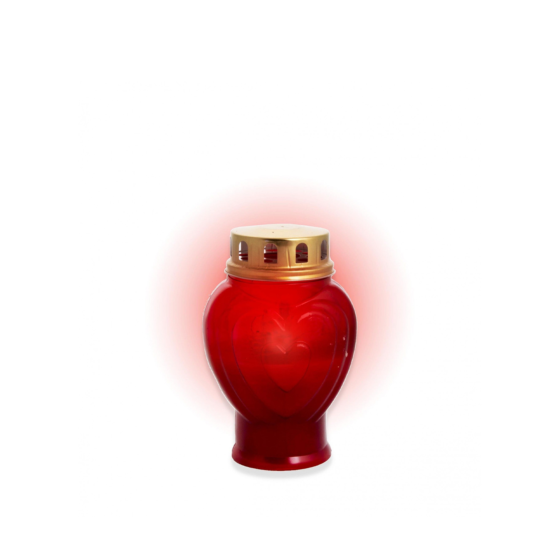 Círio Elétrico Coração Vermelho N.1 300 Dias 14cm