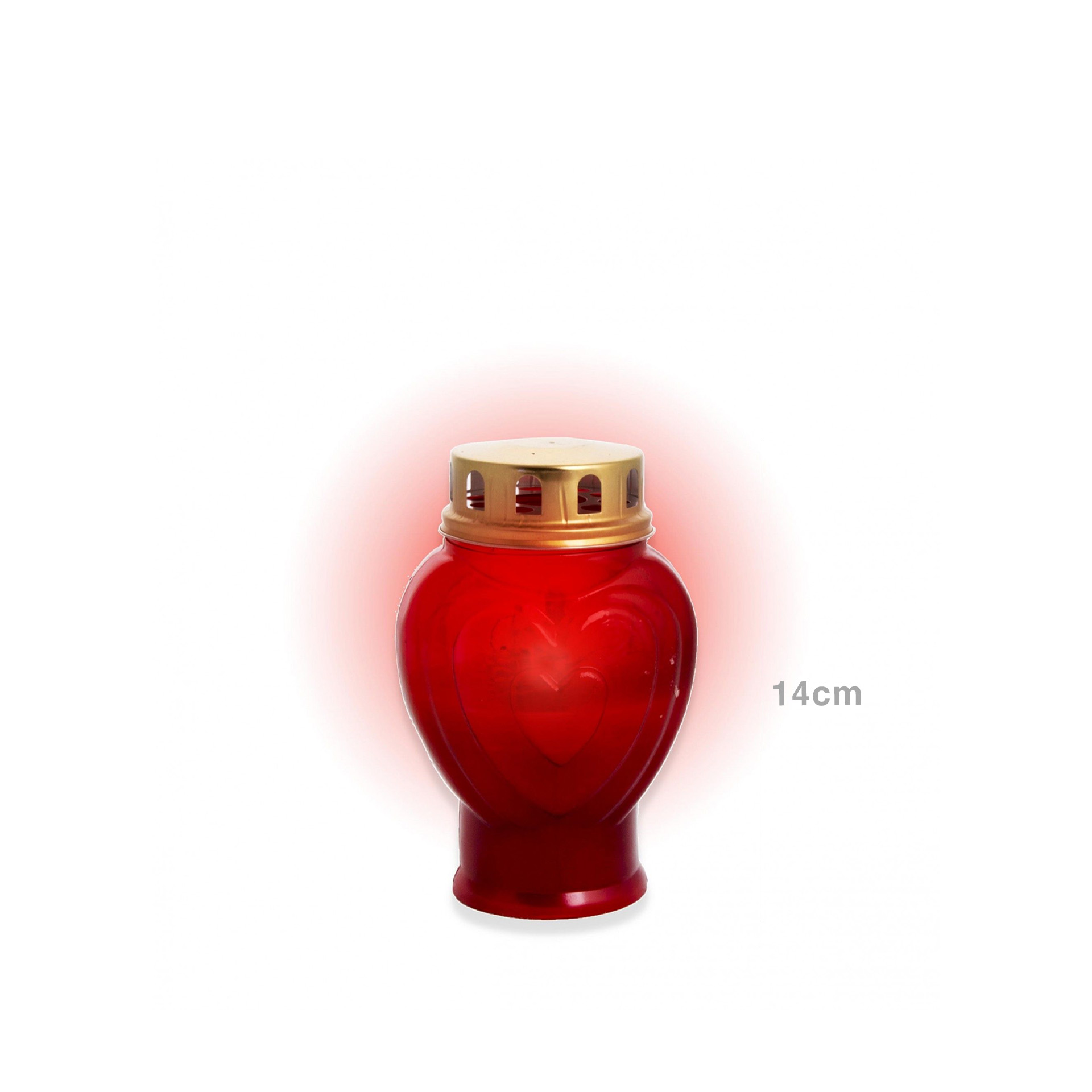 Círio Elétrico Coração Vermelho N.1 300 Dias 14cm