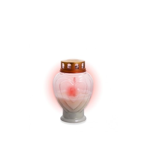 Círio Elétrico Coração Branco N.1 300 Dias 14cm - Image product