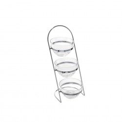 Suporte Inox + 3 Saladeiras 650ml 16.5X20X41cm