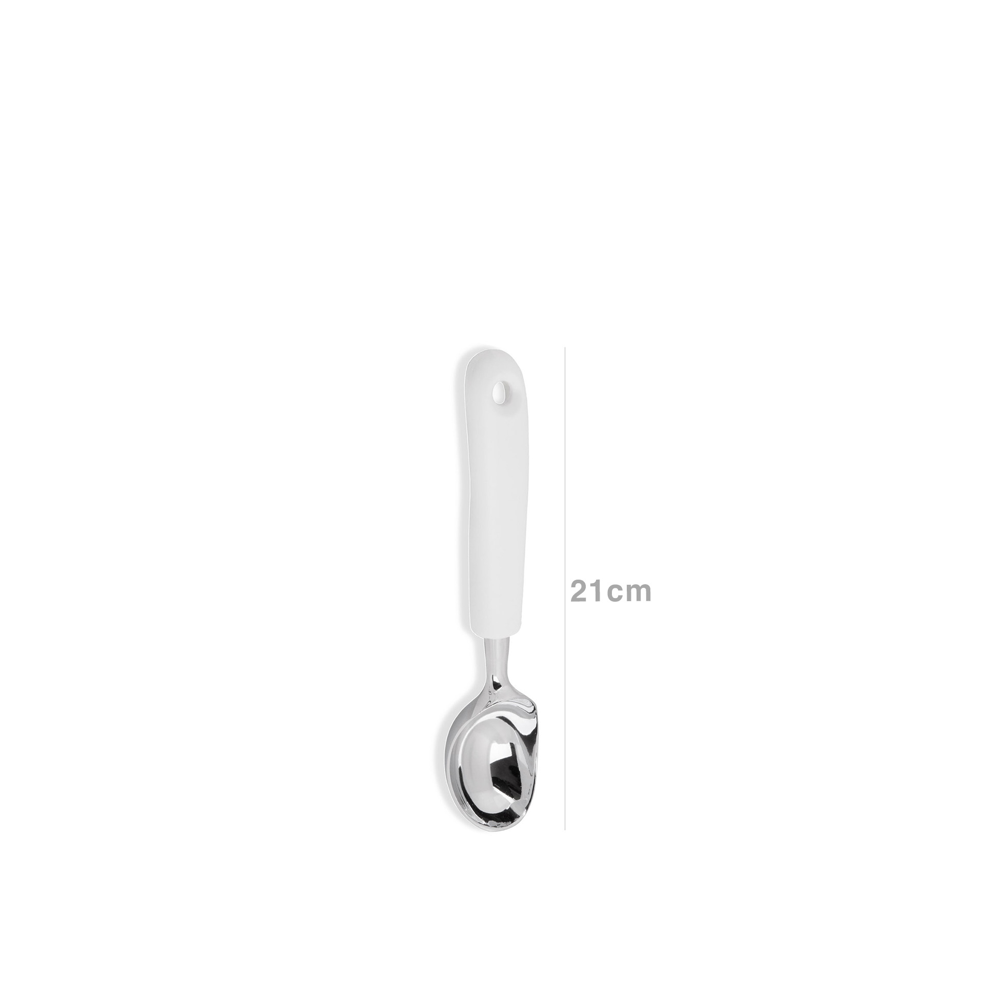 Colher Gelado Inox Classic Branco 21cm