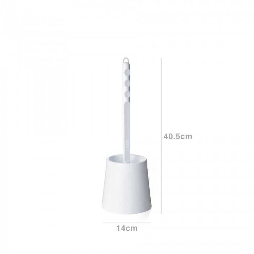 Escovilhão WC Redondo Branco 14X40.5cm Escovilhão WC Redondo Branco 14X40.5cm
