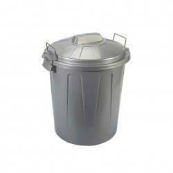 Balde Lixo Plstico com Asa Metal Cinzento 70l 64X50X47cm