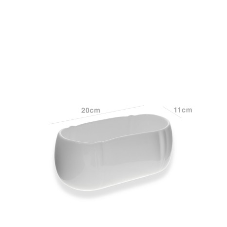Floreira Oval Branca 20X11cm - Image product