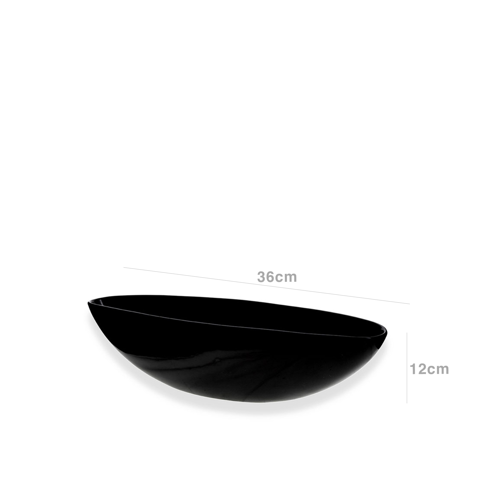 Floreira Canoa Preta 36X12X12cm