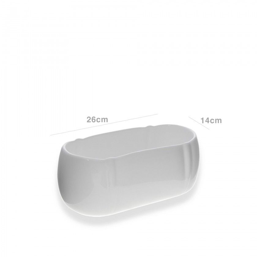 Floreira Oval Branca 26X14cm Floreira Oval Branca 26X14cm