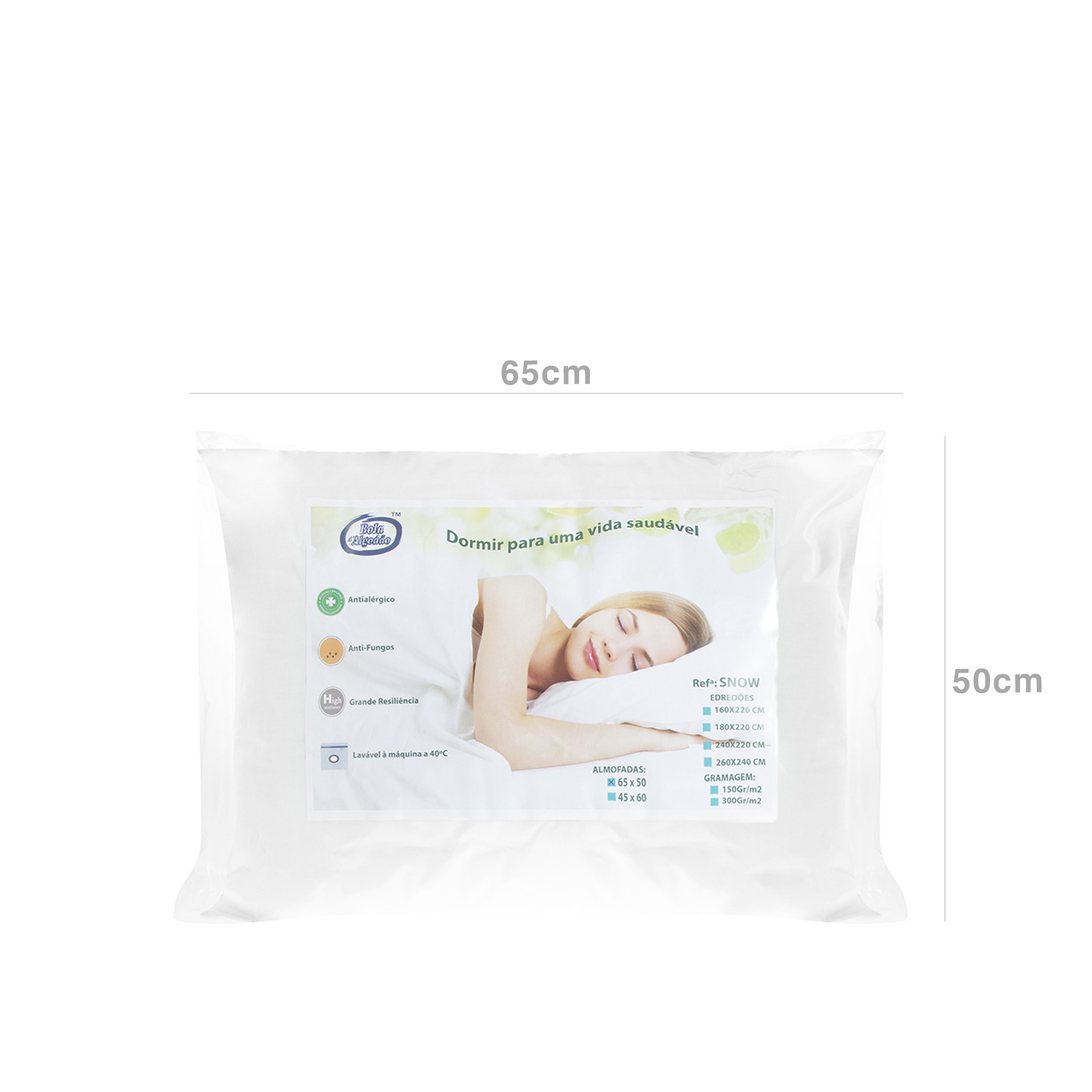 Almofada Cama Snow 65X50cm