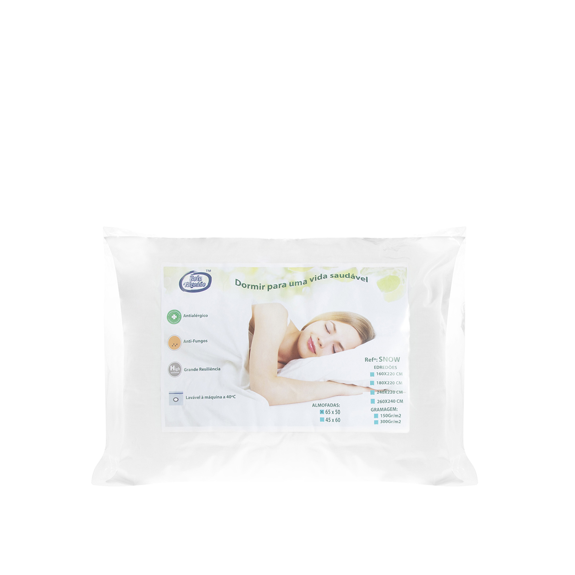 Almofada Cama Snow 65X50cm