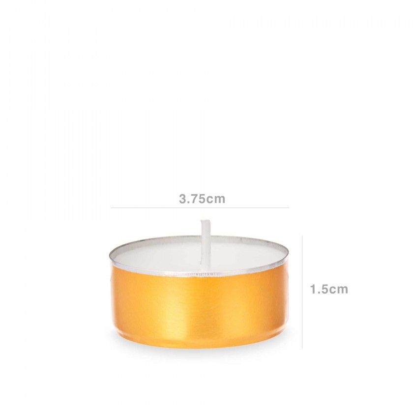 Vela Cera / Alumínio Dourado 3.75X3.75X1.5cm Pack 30 Vela Cera / Alumínio Dourado 3.75X3.75X1.5cm Pack 30