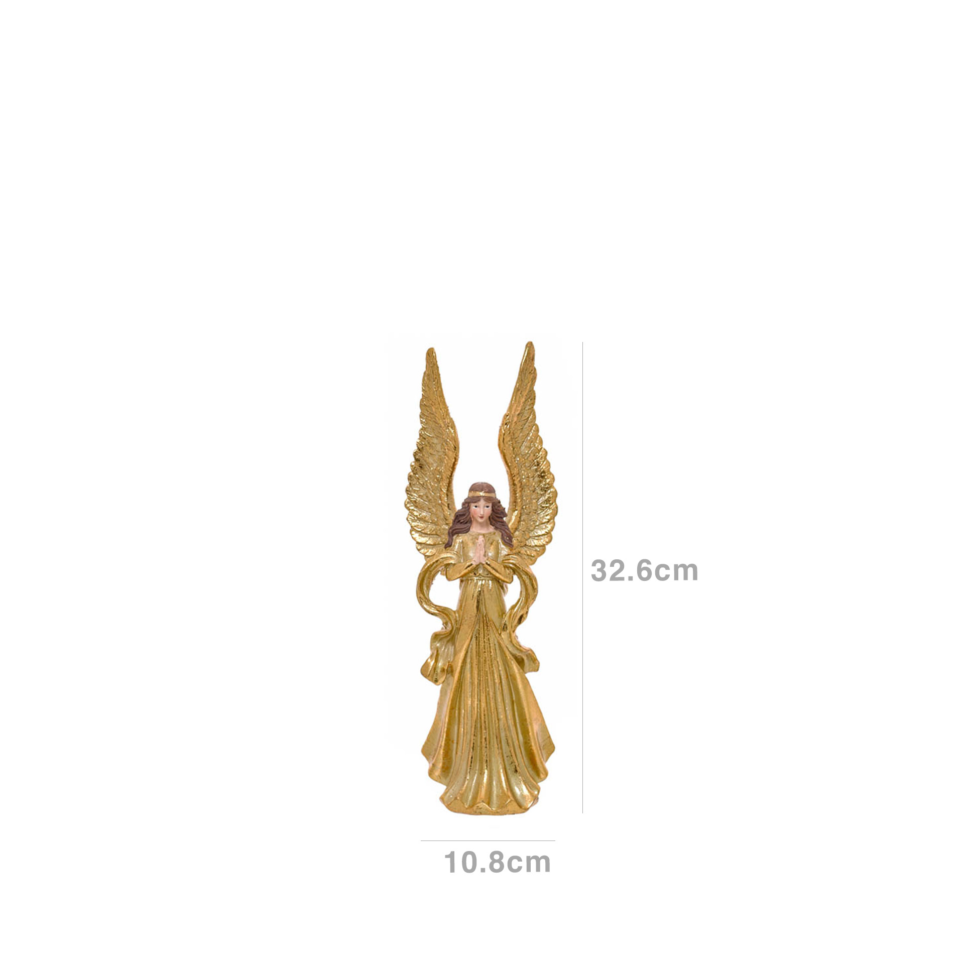 Anjo Natal com Asas Dourado Velho 10.8X8.8X32.6cm