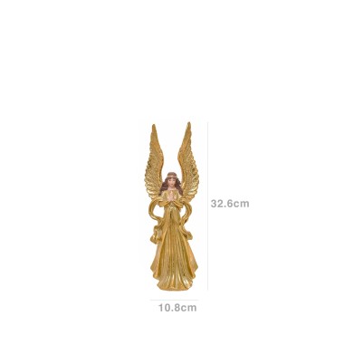 Anjo Natal com Asas Dourado Velho 10.8X8.8X32.6cm