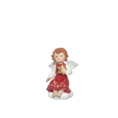 Anjo Natal Vermelho 9.5X9.5X15cm