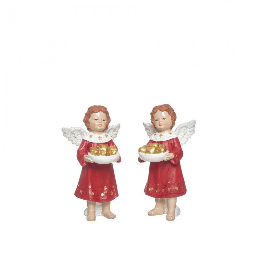 Anjo Natal Vermelho 10X9.5X18cm Anjo Natal Vermelho 10X9.5X18cm