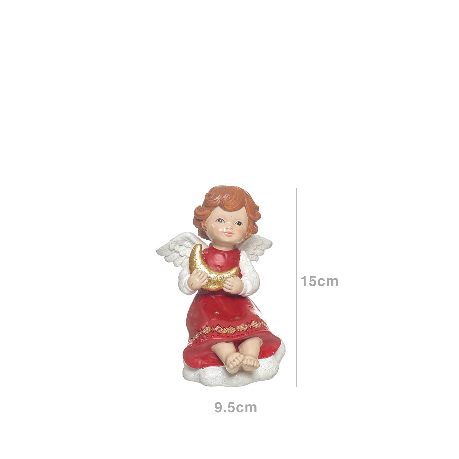 Anjo Natal Vermelho 9.5X9.5X15cm