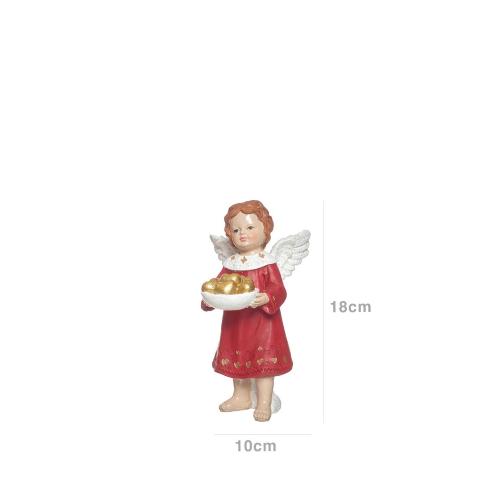 Anjo Natal Vermelho 10X9.5X18cm