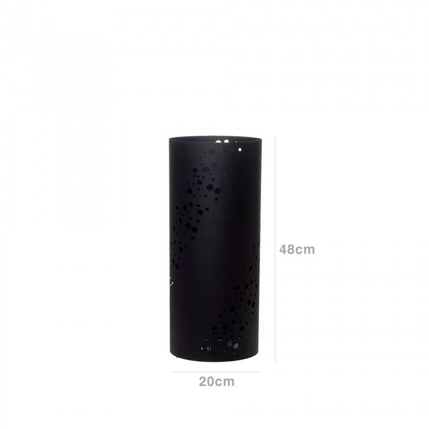 Bengaleiro Metal Furos Preto 20X20X48cm Bengaleiro Metal Furos Preto 20X20X48cm
