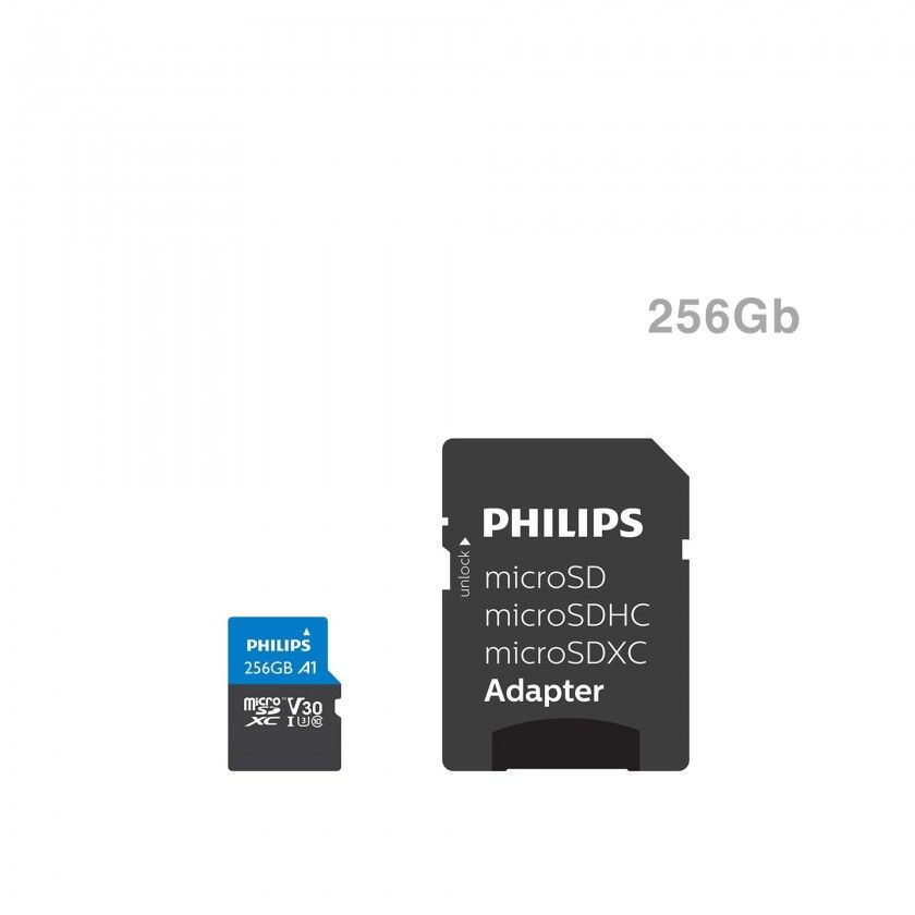 Cartão Micro Sd Philips 256gb + Adaptador Cartão Micro Sd Philips 256gb + Adaptador