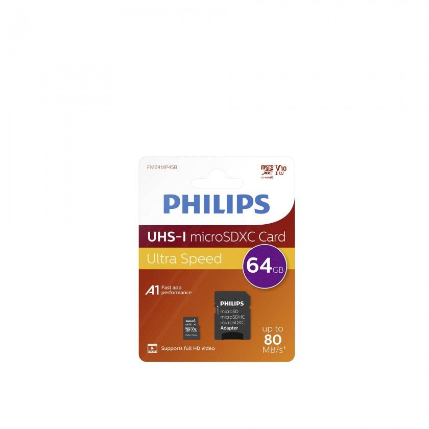 Cartão Micro Sd Philips 64gb + Adaptador Cartão Micro Sd Philips 64gb + Adaptador