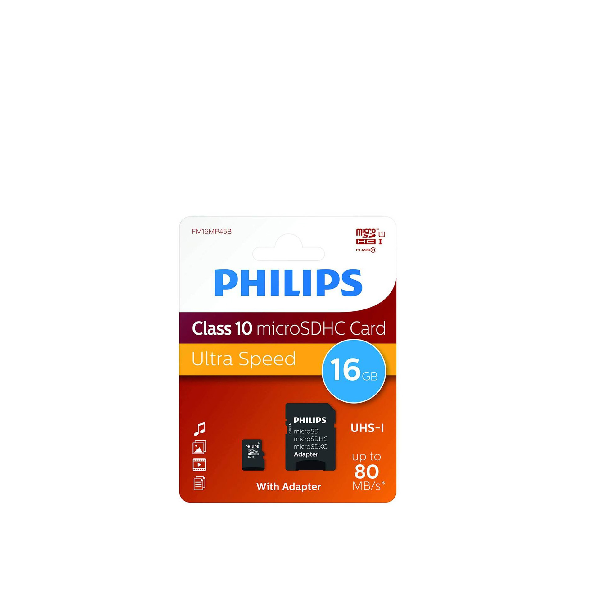 Cartão Micro Sd Philips 16gb + Adaptador
