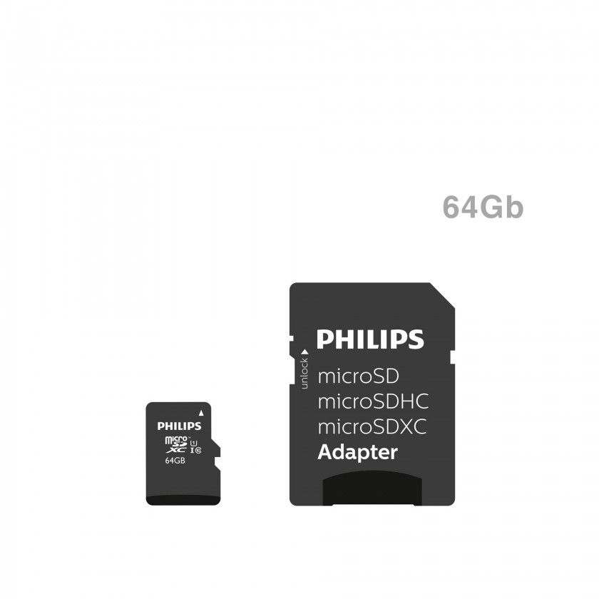 Cartão Micro Sd Philips 64gb + Adaptador Cartão Micro Sd Philips 64gb + Adaptador