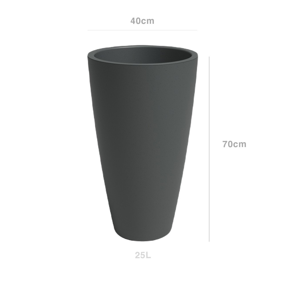 Vaso Havana Natural Alto �40X70cm 56L Antracite Vulcano