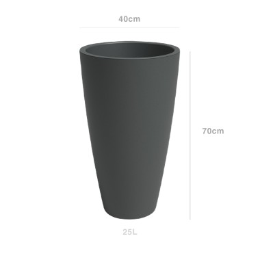 Vaso Havana Natural Alto �40X70cm 56L Antracite Vulcano