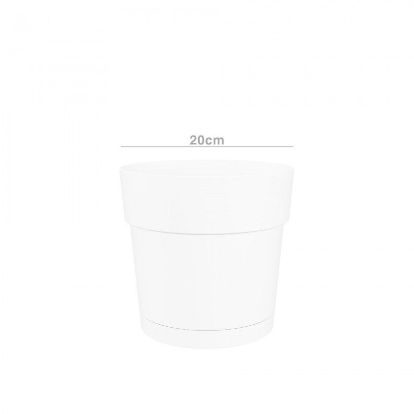 Vaso Capri Largo Com Reserva Água Ø19.5X18.4cm 4L Branco Vaso Capri Largo Com Reserva Água Ø19.5X18.4cm 4L Branco