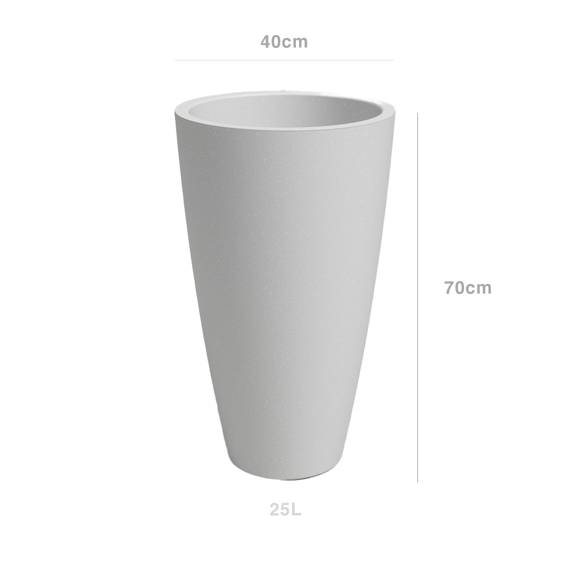 Vaso Havana Natural Alto Ø40X70cm 56L Cinza Calcário
