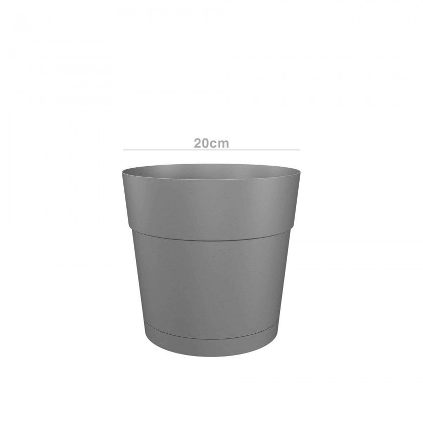 Vaso Capri Largo Com Reserva Água Ø19.5X18.4cm 4L Antracite Vaso Capri Largo Com Reserva Água Ø19.5X18.4cm 4L Antracite