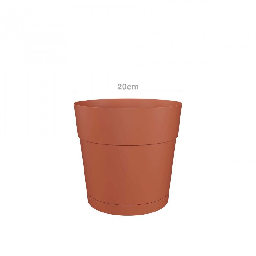 Vaso Capri Largo Com Reserva Água Ø19.5X18.4cm 4L Terracota Vaso Capri Largo Com Reserva Água Ø19.5X18.4cm 4L Terracota