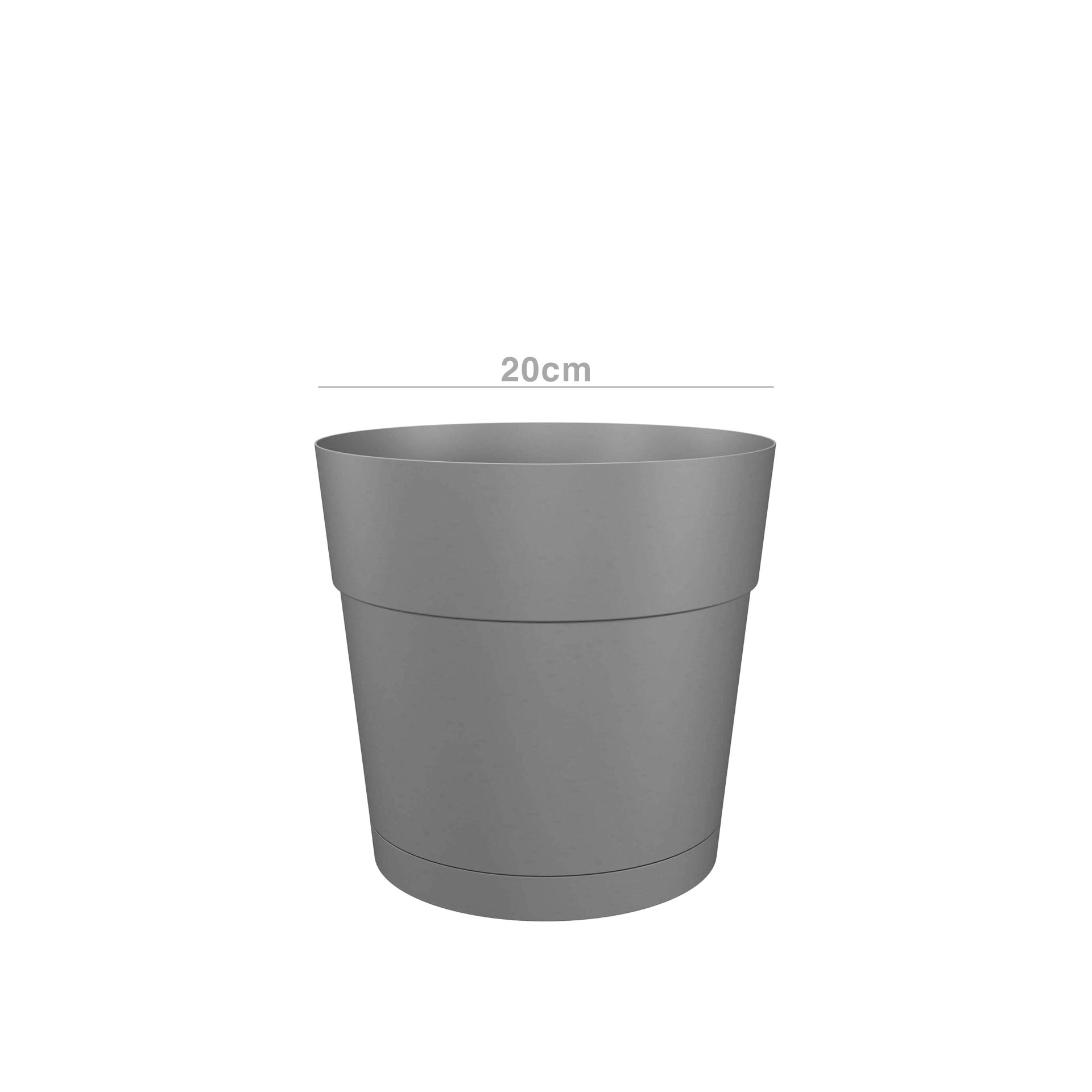 Vaso Capri Largo Com Reserva Água Ø19.5X18.4cm 4L Antracite
