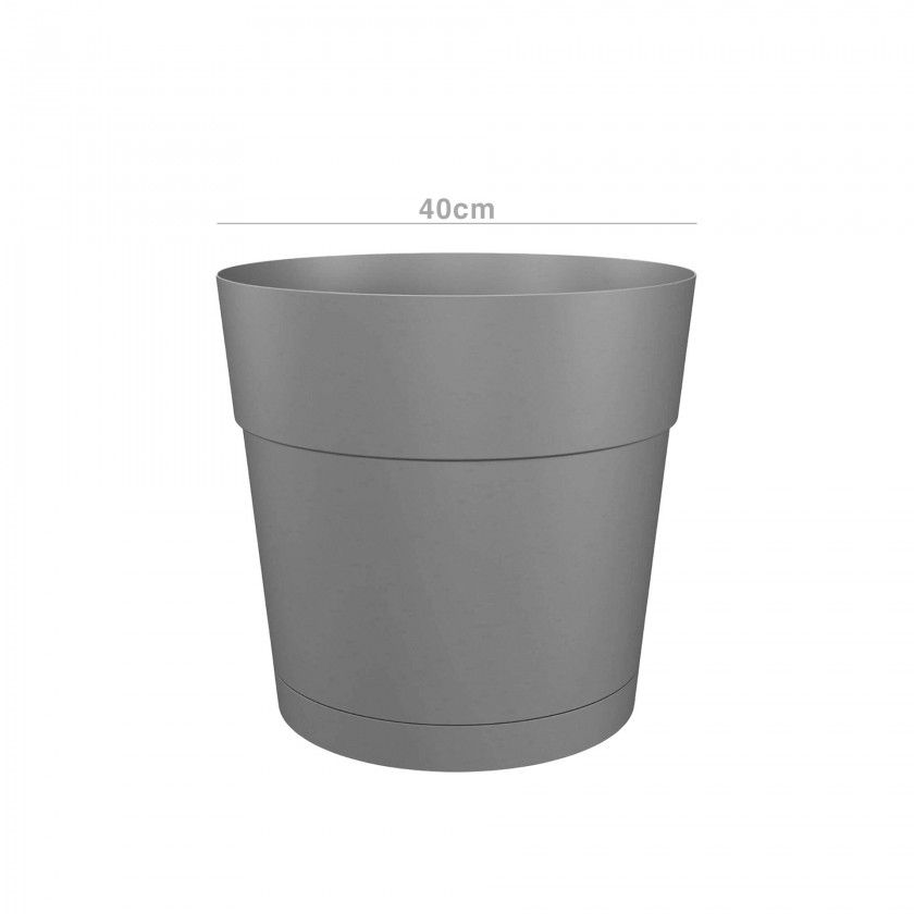 Vaso Capri Largo Com Reserva Água Ø39.1X37cm 33L Antracite Vaso Capri Largo Com Reserva Água Ø39.1X37cm 33L Antracite