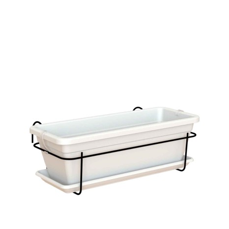Floreira Venezia Prato + Suporte 50X29X17cm 10L Branco - Image product