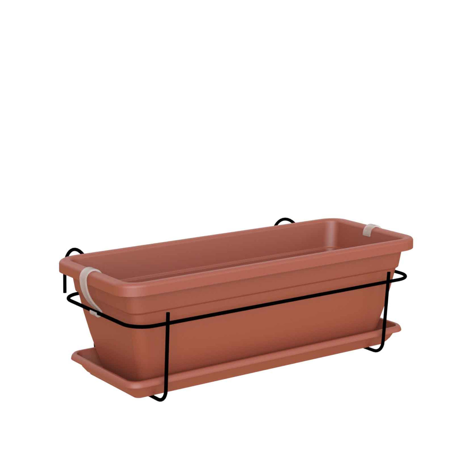 Floreira Venezia Prato + Suporte 50X29X17cm 10L Terracota