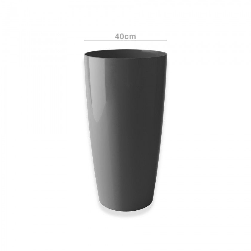Vaso Santorini Com Interior Ø40X78cm 72L Cinza Vaso Santorini Com Interior Ø40X78cm 72L Cinza
