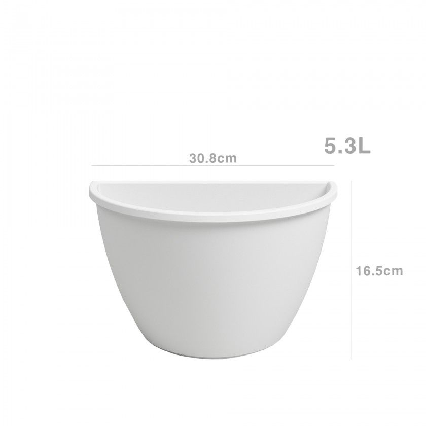 Vaso Algarve Parede 30.8X16.5X23.5cm 5.3L Branco
