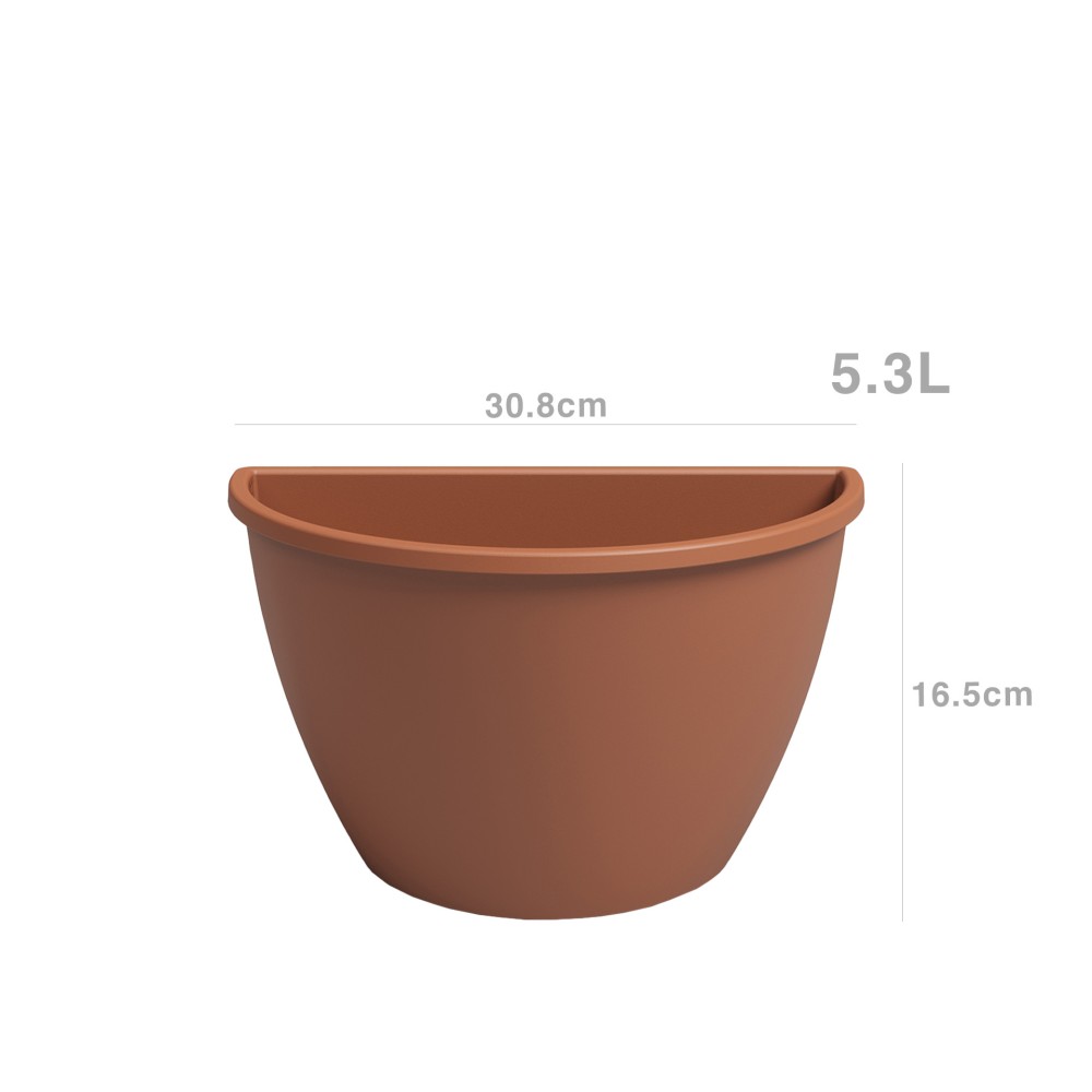 Vaso Algarve Parede 30.8X16.5X23.5cm 5.3L Terracota